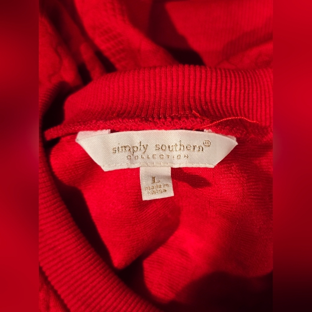 Simply Southern Red "Merry Mama" Sweater Sweatshirt - Picture 9 of 12